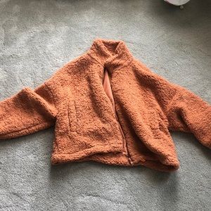 Urban Outfitters cropped teddy jacket